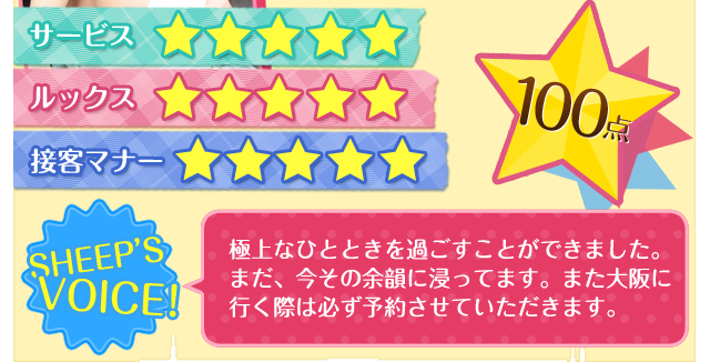 極上なひとときを過ごすことがでしました。まだ、今その余韻に浸ってます。また大阪に行く際は必ず予約させていただきます。