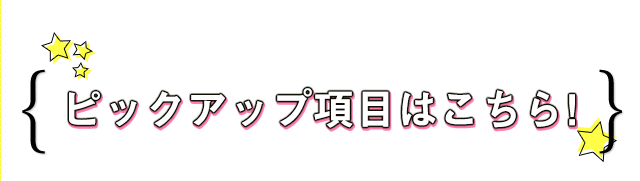 ピックアップ項目はこちら！